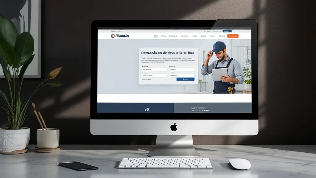 Site internet d'un plombier avec une demande de devis en ligne
