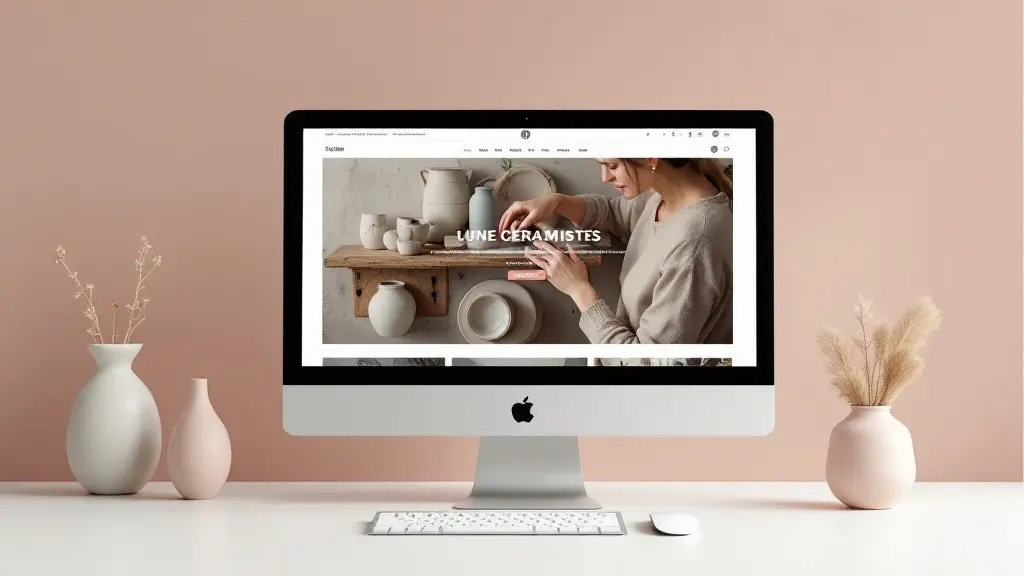 Boutique en ligne d'une céramiste présentant ses créations